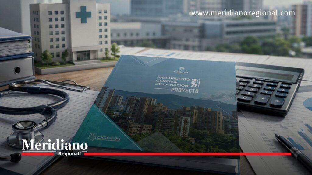 Presupuesto 2027 incluyó recursos adicionales para salud. - Meridiano Regional Imagen ilustrativa del Presupuesto 2027 con documento oficial, estetoscopio, calculadora y representación de un hospital.