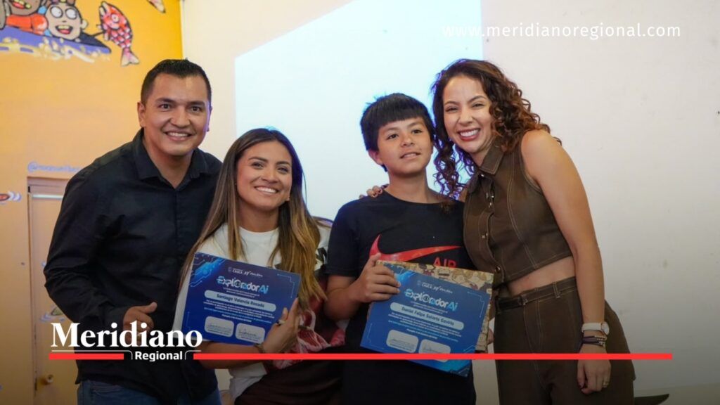 Fotografía grupal durante la entrega de reconocimientos de Exploradores IA en el Cauca, con participantes que exhiben sus certificados.